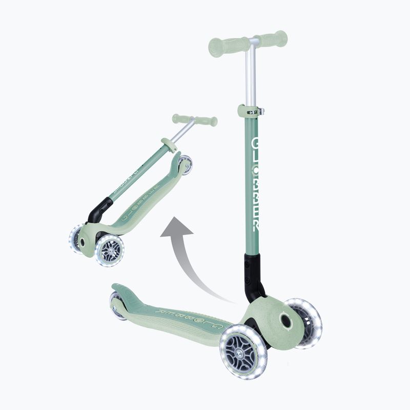 Trotinetă cu trei roți pentru copii Globber Junior Primo Foldable Lights Eco pistachio 10