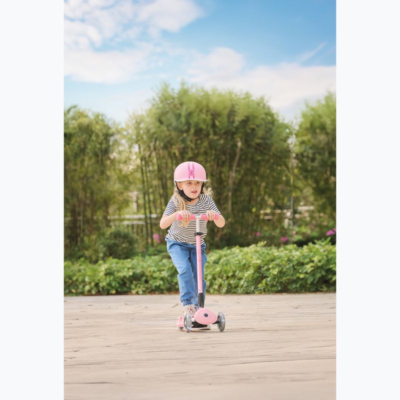 Trotinetă cu 3 roți pentru copii Globber Primo Foldable Plus Lights pastel pink 10
