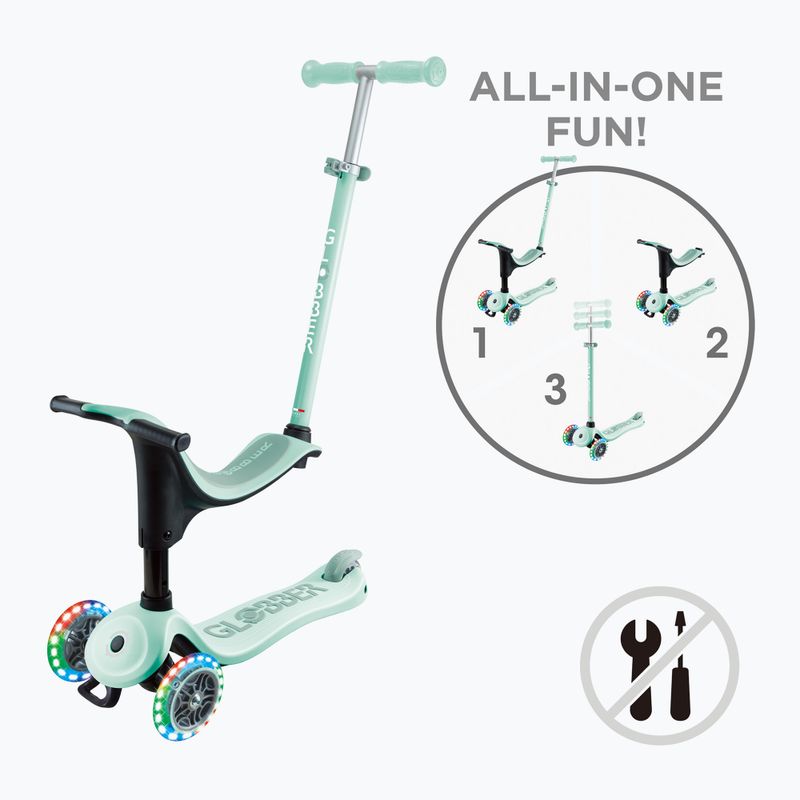 Trotinetă cu 3 roți pentru copii Globber Go.Up Sporty Lights mint 13