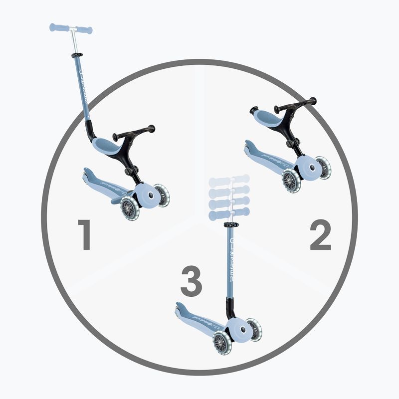 Trotinetă cu trei roți pentru copii Globber Go.Up Active Ecologic Lights blueberry 2