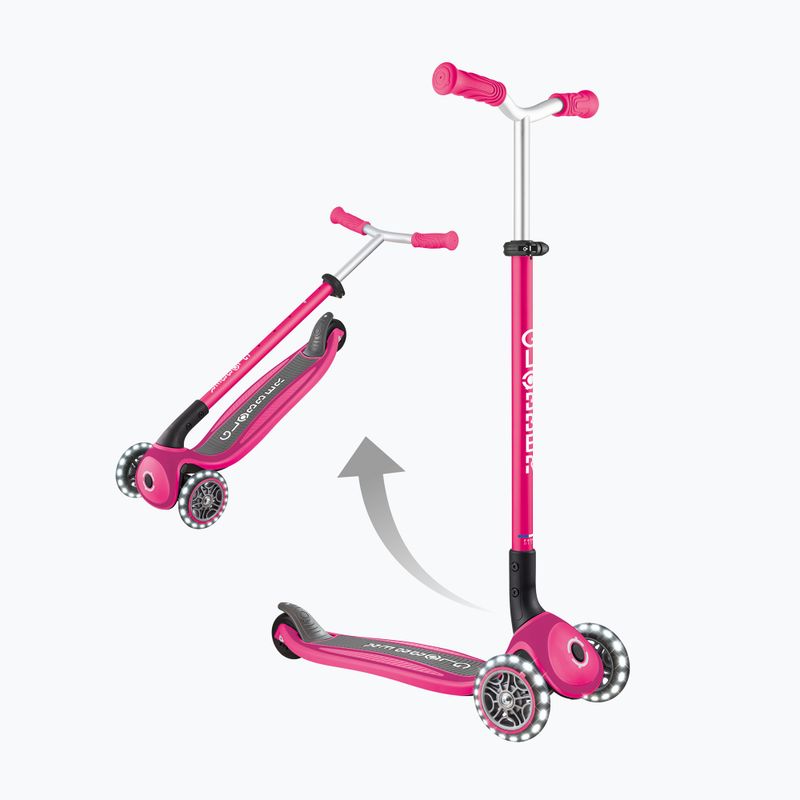 Trotinetă cu trei roți pentru copii Globber Master Lights fuchsia 11
