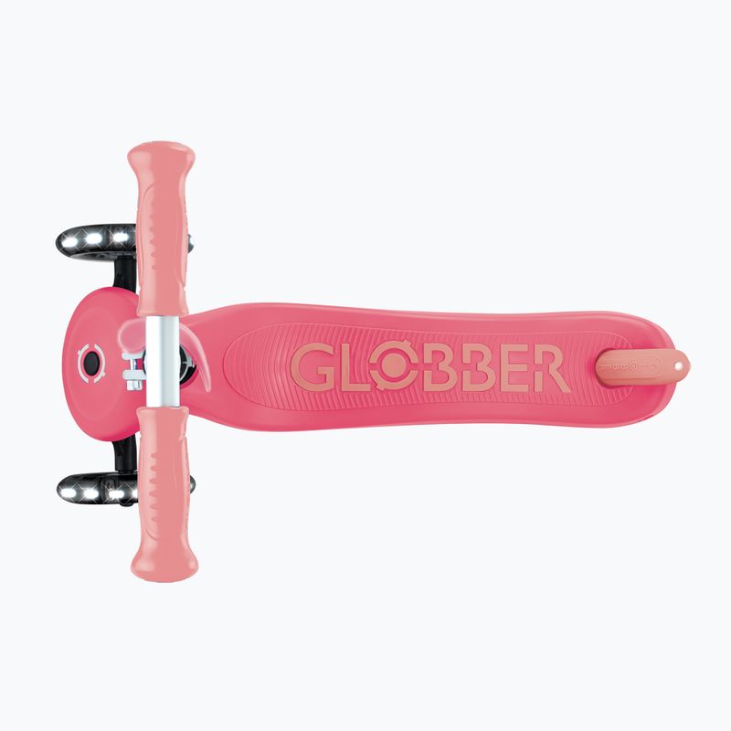 Trotinetă cu trei roți pentru copii Globber Primo Plus Glow Lights coral pink 8