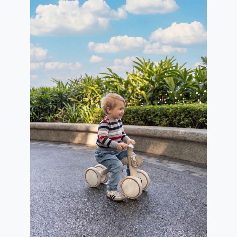 Bicicletă de echilibru cu patru roți Globber Learning Bike Ecologic coconut 6