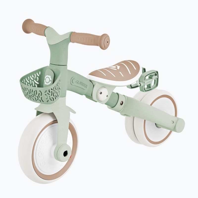 Bicicletă de echilibru cu trei roți cu mâner de ghidare Globber Learning Trike 2w1 Plus Ecologic pistachio 5