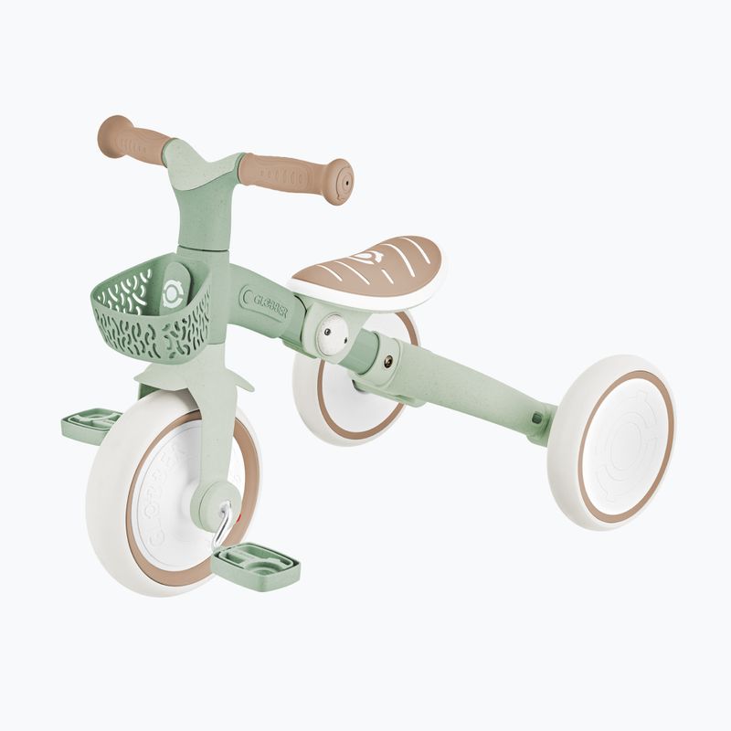 Bicicletă de echilibru cu trei roți cu mâner de ghidare Globber Learning Trike 2w1 Plus Ecologic pistachio 6
