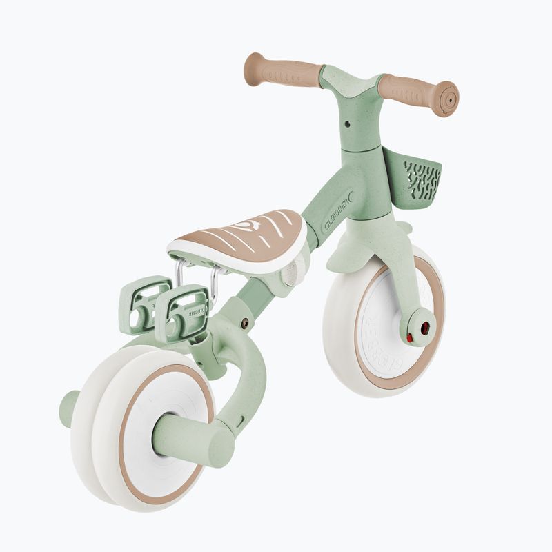 Bicicletă de echilibru cu trei roți cu mâner de ghidare Globber Learning Trike 2w1 Plus Ecologic pistachio 11