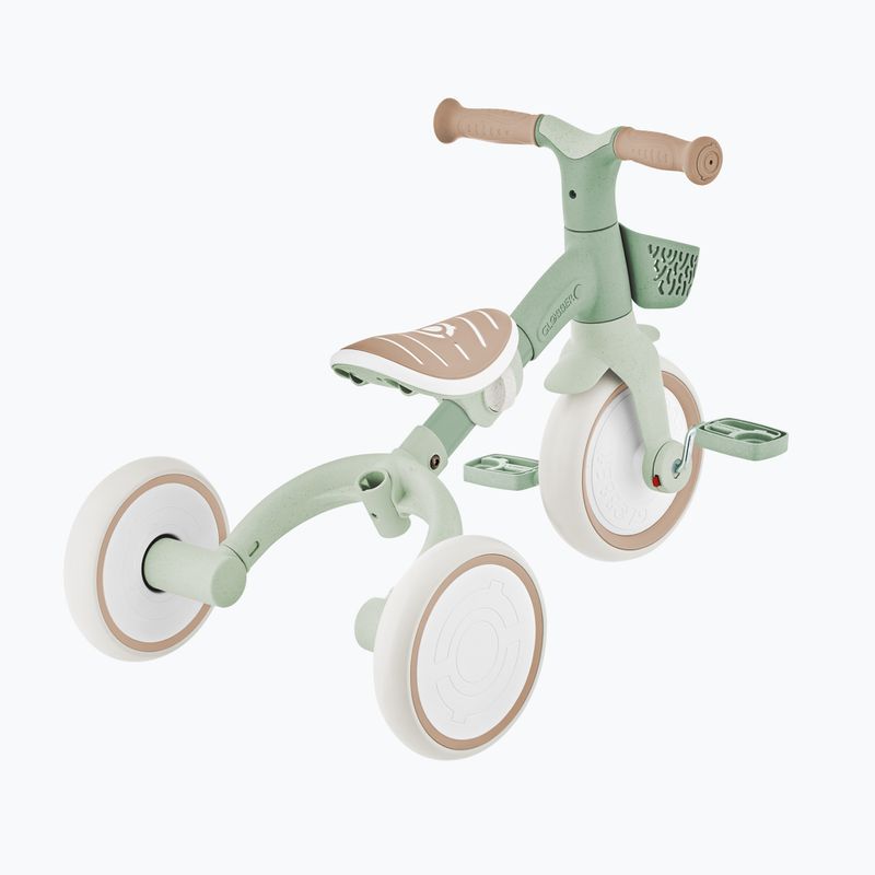 Bicicletă de echilibru cu trei roți cu mâner de ghidare Globber Learning Trike 2w1 Plus Ecologic pistachio 12