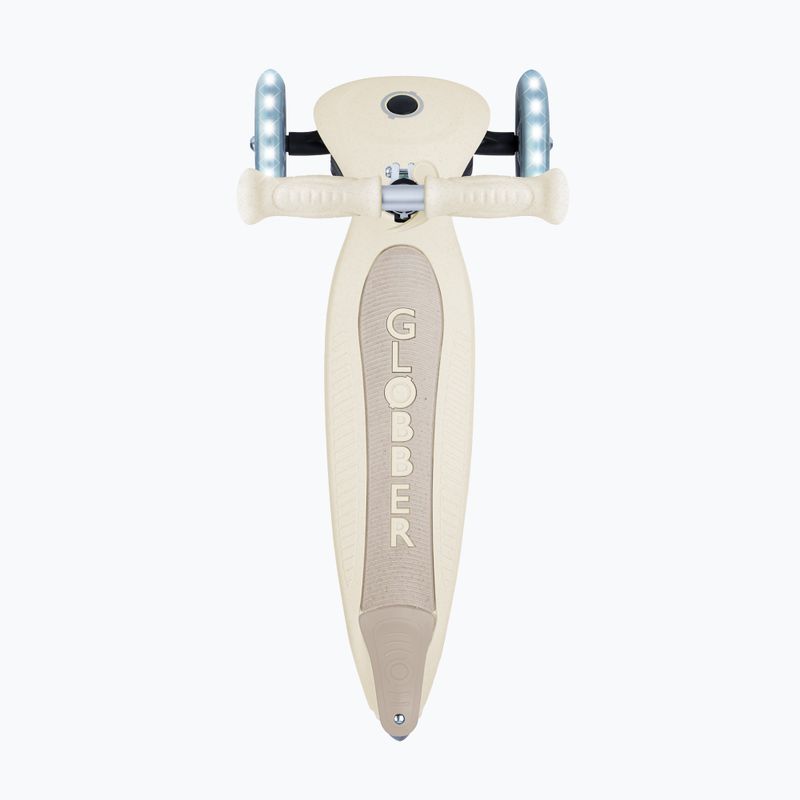 Trotinetă cu trei roți pentru copii Globber Junior Foldable Lights Eco coconut 4