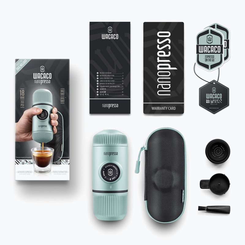 Aparat de cafea portabil Wacaco Nanopresso 80 ml + cutie albastru arctic 2