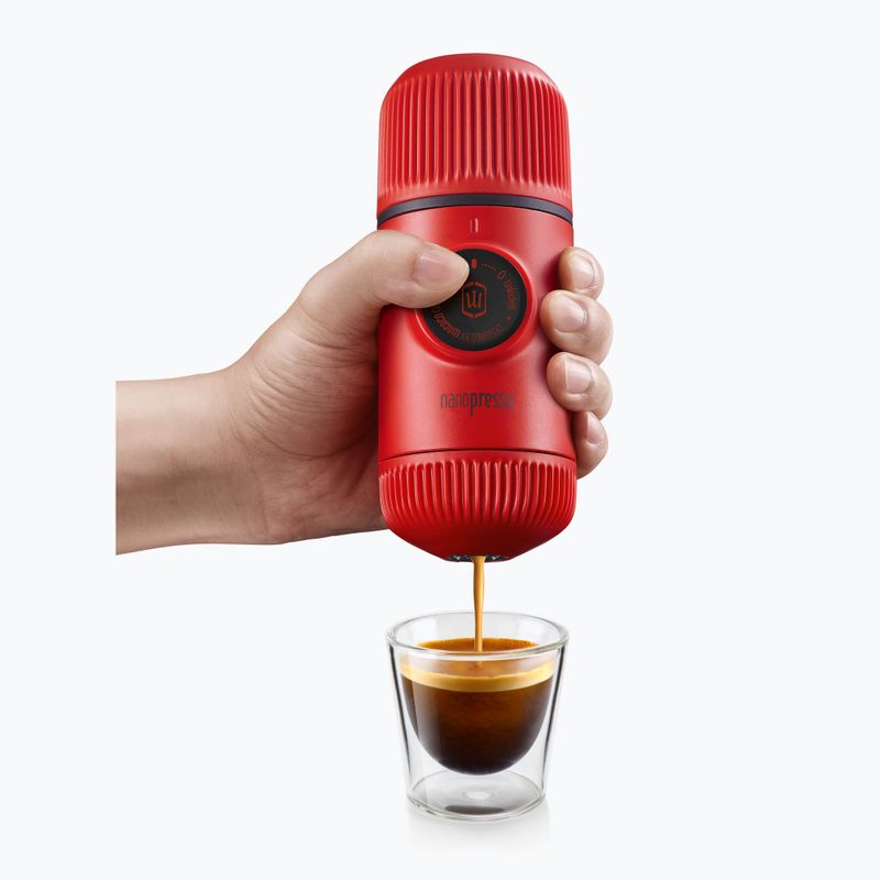 Aparat de cafea portabil Wacaco Nanopresso 80 ml + etui lava red 3