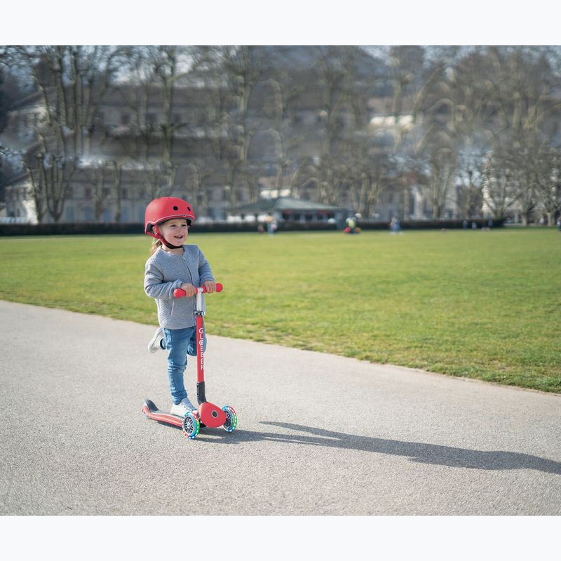 Trotinetă cu 3 roți pentru copii Globber Primo Foldable Lights red 11