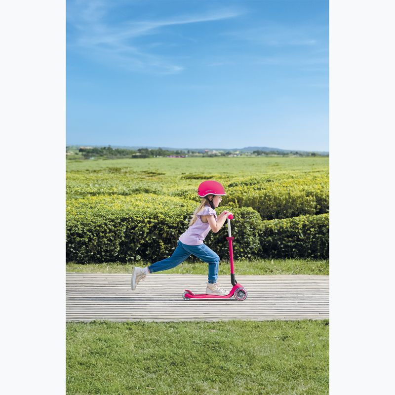 Trotinetă cu trei roți pentru copii Globber Primo Foldable Lights fuchsia 14