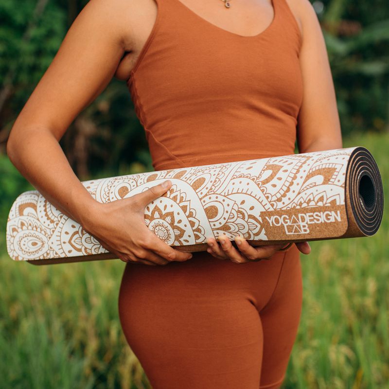 Yoga Design Lab Cork Cork maro yoga mat CorM-3.5-Mandala White 9