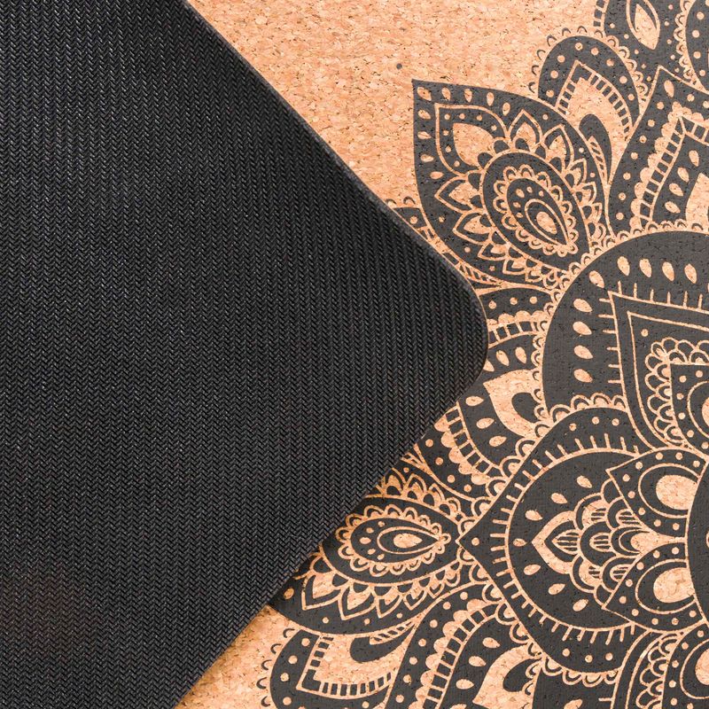 Yoga Design Lab Cork Cork maro yoga mat CorM-1.5-Mandala negru 4