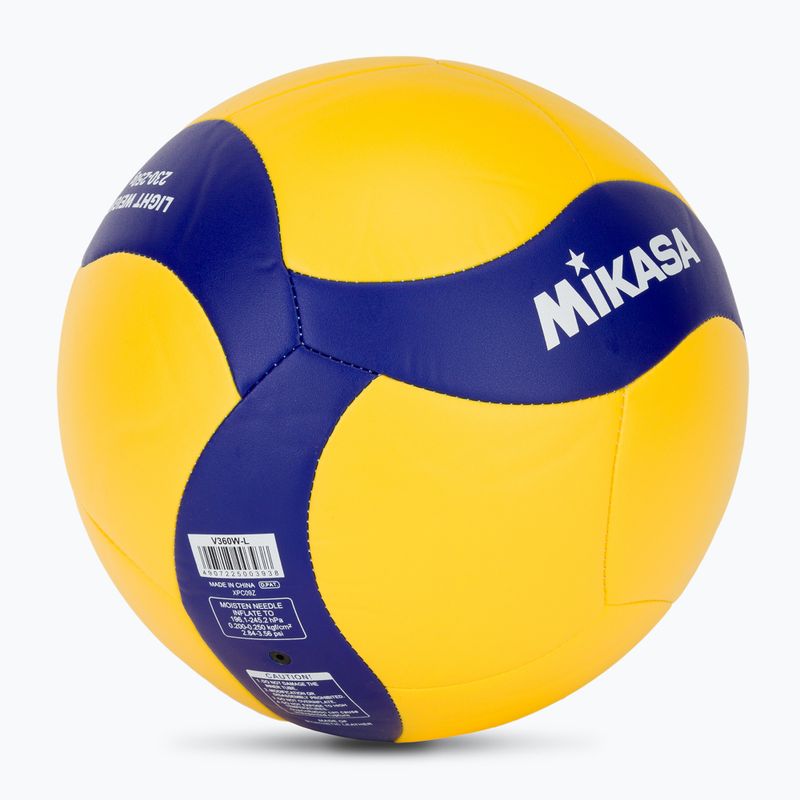 Minge de volei Mikasa V360W-L yellow/blue mărime 5 2