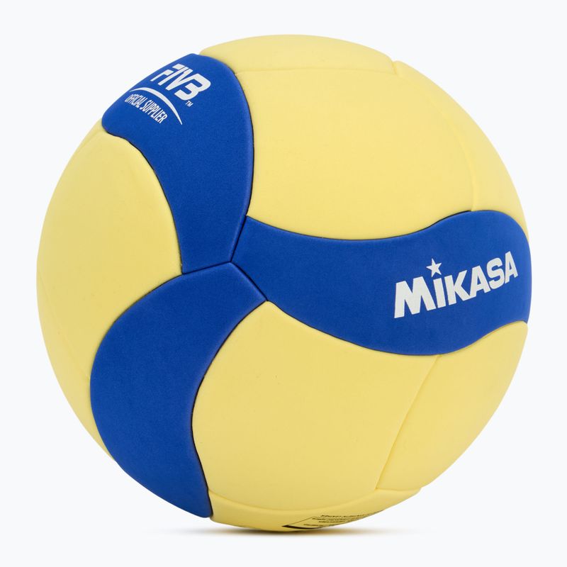 Minge de volei Mikasa VS123W yellow/blue mărimea 5 2