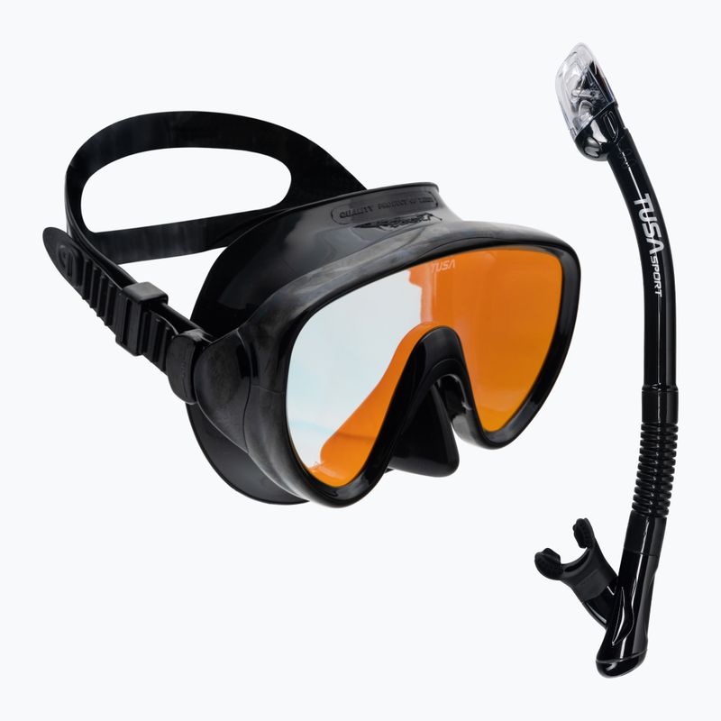 TUSA Set de scufundări Mască + Snorkel negru UC-1625P