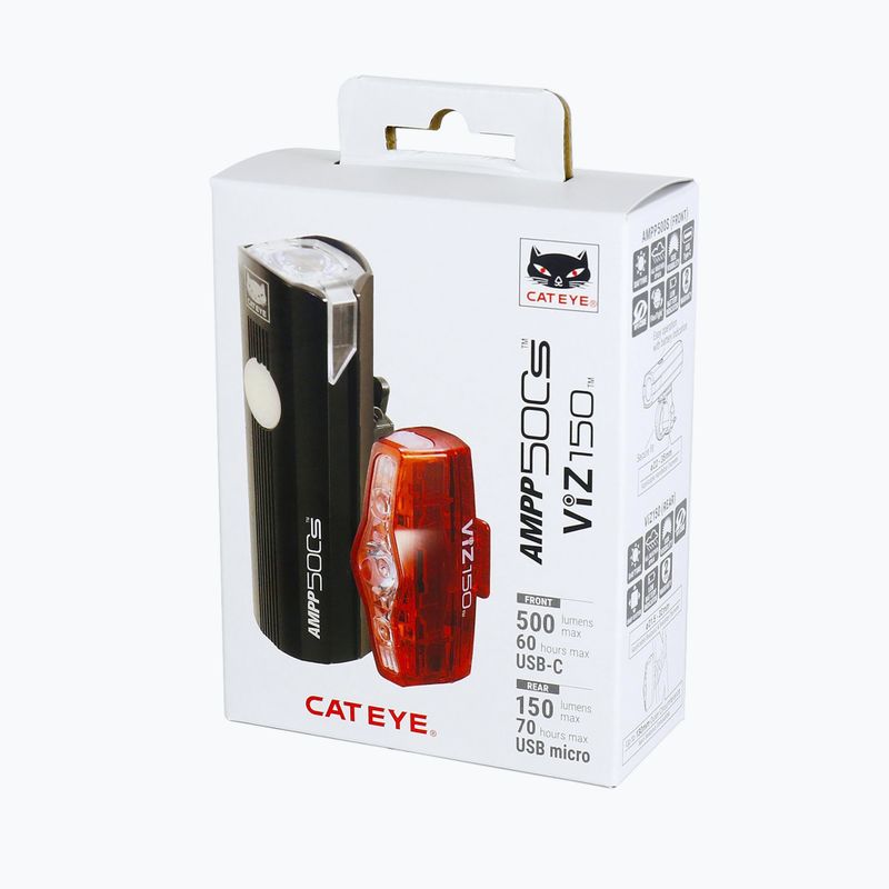 Set de faruri pentru bicicletă CatEye AMPP 500S HL-EL085SRC / TL-LD800 VIZ150 black 2