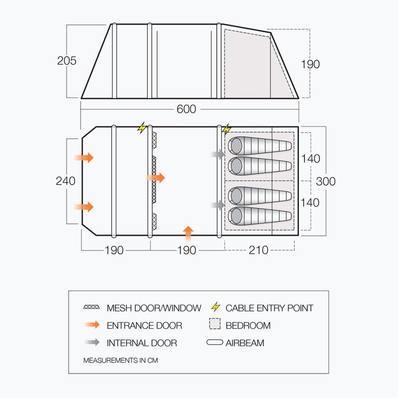 Vango Stargrove II Air 450 cort de camping pentru 4 persoane verde TEQSTARAIH09176 2