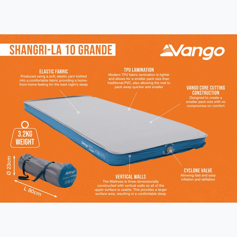 Saltea autogonflabilă  Vango Shangri-La II 10 Grande cloud grey/sky blue 7