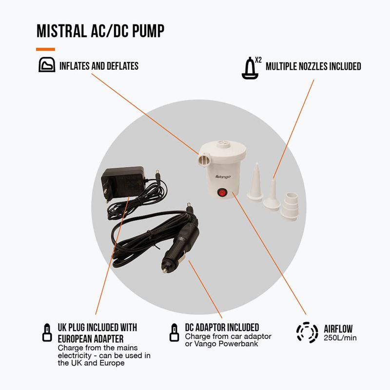 Pompă electrică Vango Mistral AC/DC white 3