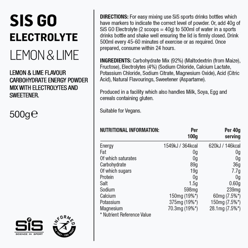 Băutură izotonică în pudră Science in Sport GO Electrolyte 500 g lime/lemon 2