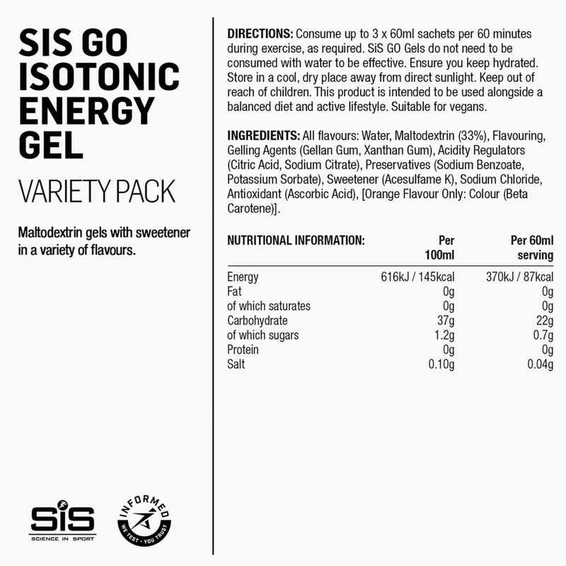 Gel izotonic Science in Sport GO Isotonic Energy 7 x 60 ml apple/limlem/blkcurnt/troal/pnkgrape/orang/pinple 2