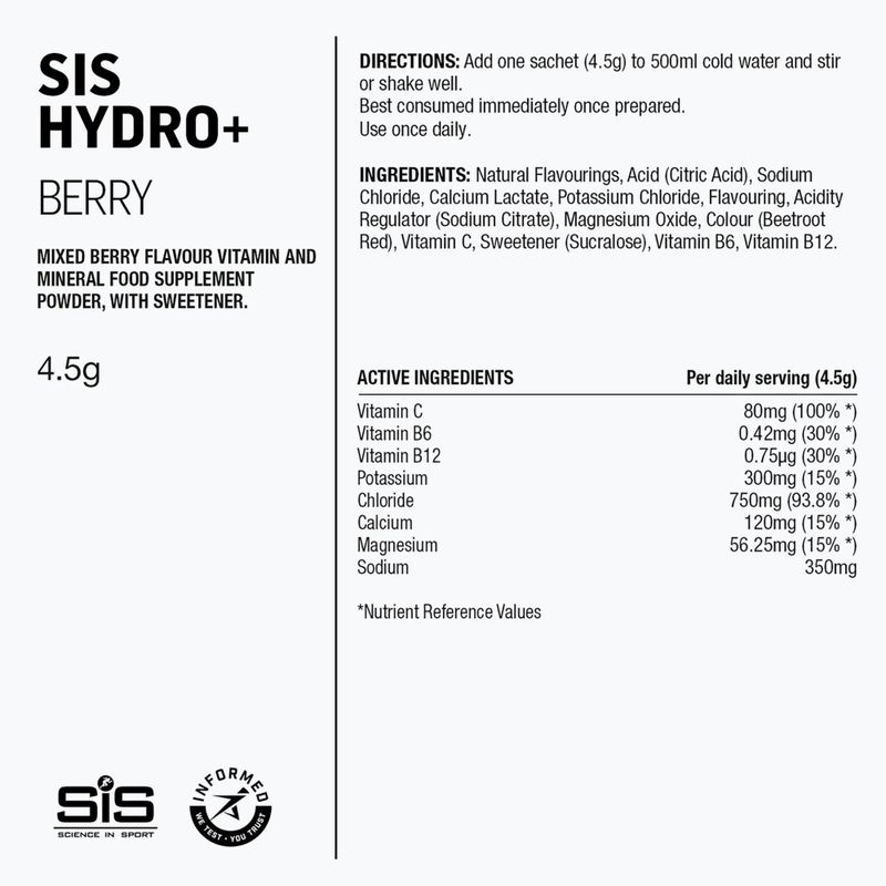 Băutură izotonică în pudră Science in Sport GO Hydro+ 6 x 4,5 g berry 2