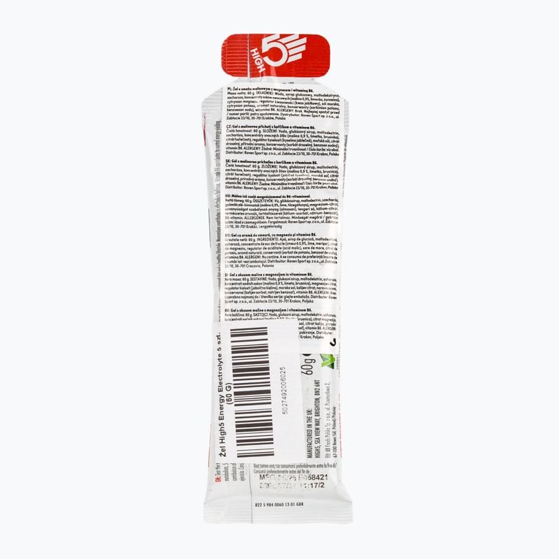 Gel energetic HIGH5 Energy Electrolyte 5 x 60 g raspberry 2