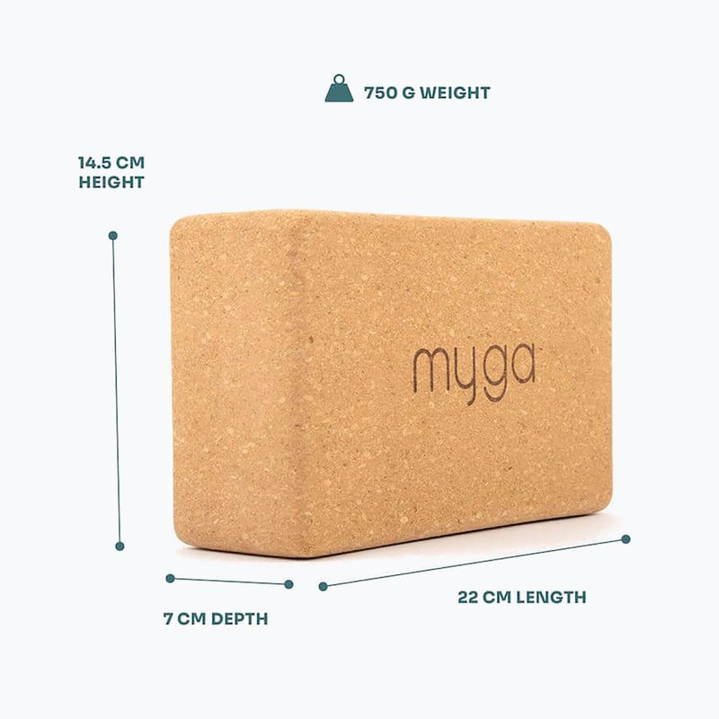 Cub pentru yoga Myga Cork Block brown 7