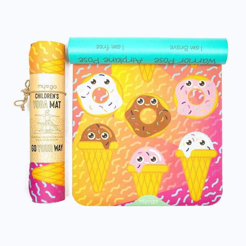 Covoraș de yoga pentru copii Myga Sweet Tooth yellow 2