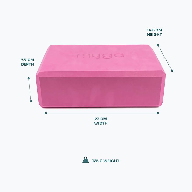 Cub pentru yoga Myga Foam Block pink 5