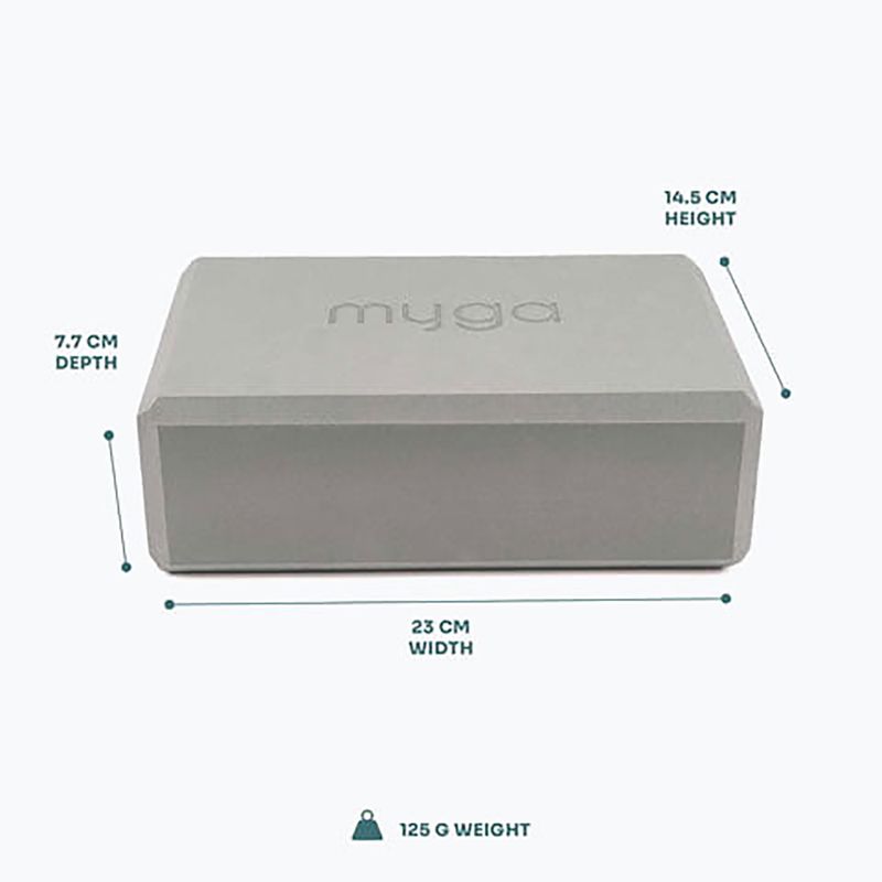 Cub pentru yoga Myga Foam Block do jogi grey 3