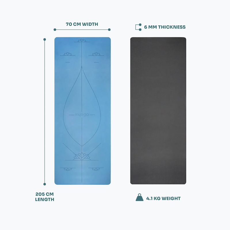 Covoraș de yoga Myga Alignment XL 6 mm blue 6
