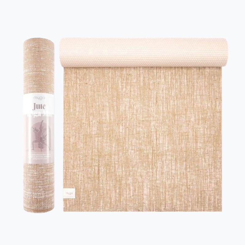Covoraș de yoga Myga Jute 5 mm beige 3