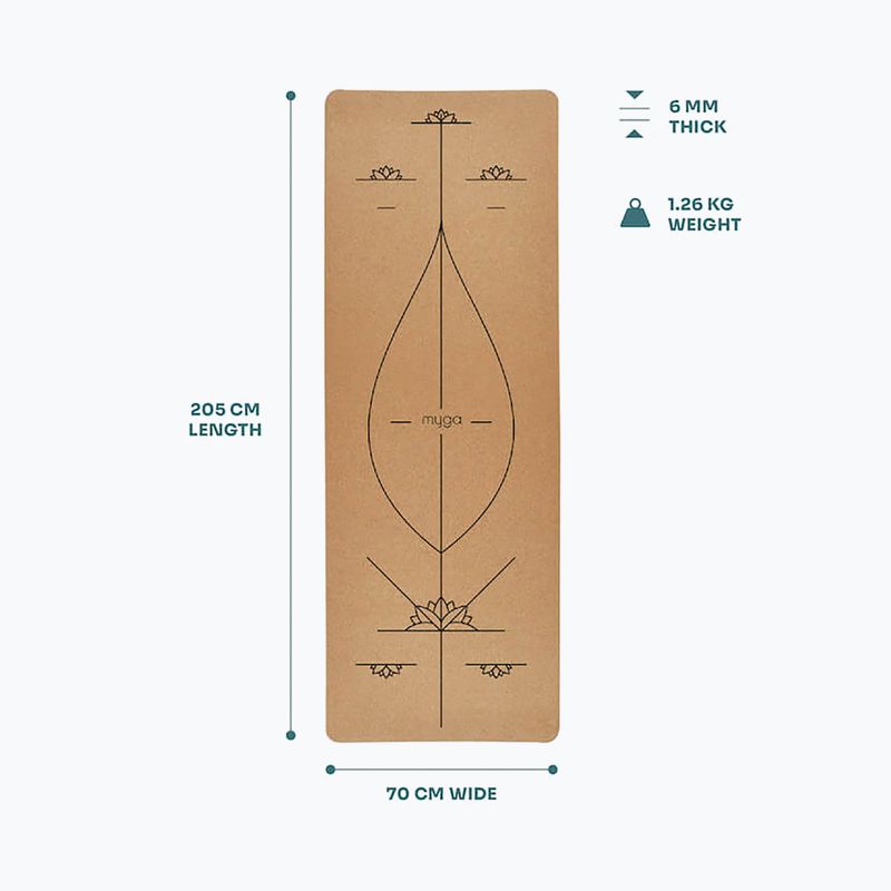 Covoraș de yoga Myga Alignment XL 6 mm brown 6
