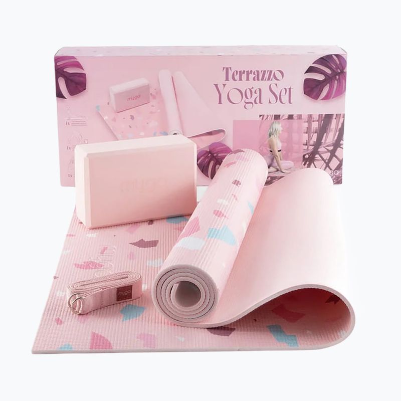 Set de yoga Myga Terrazzo Yoga Set mat + block + strap purple 11