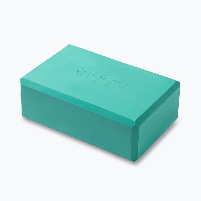Set de yoga Myga Spirit Yoga Set mat + block + turquoise strap 19