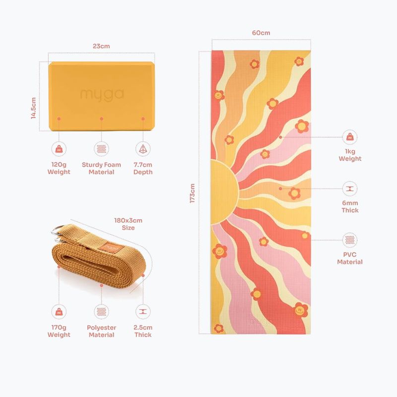 Set de yoga Myga Groovy Yoga Set yellow 10