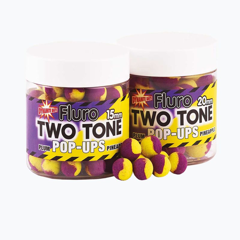 Dynamite Baits Fluoro Pop Up 2 Tone Plum & Pineapple Yellow/Purple Bile plutitoare ADY040600