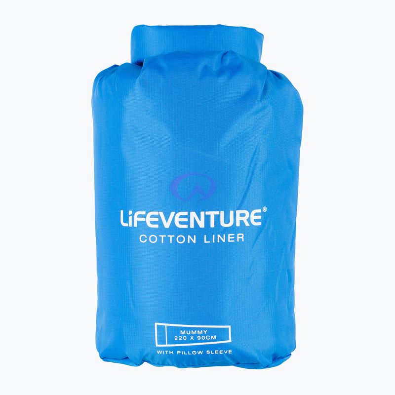Inserție pentru sac de dormit Lifeventure Cotton Sleeping Bag Liner Mummy blue 5