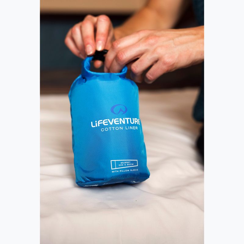 Inserție pentru sac de dormit Lifeventure Cotton Sleeping Bag Liner Mummy blue 10