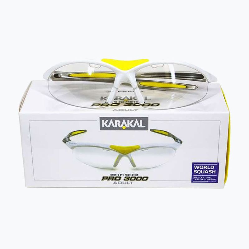 Ochelari de squash Karakal Pro 3000 white/ yellow 2