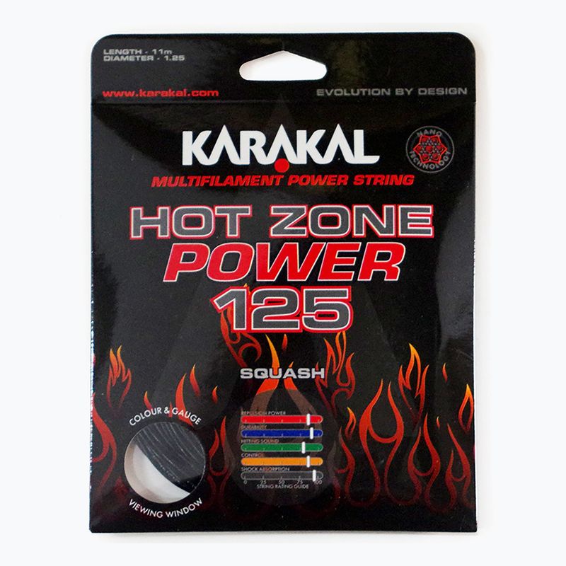 Cordă pentru squash Karakal Hot Zone Power 125 11 m black