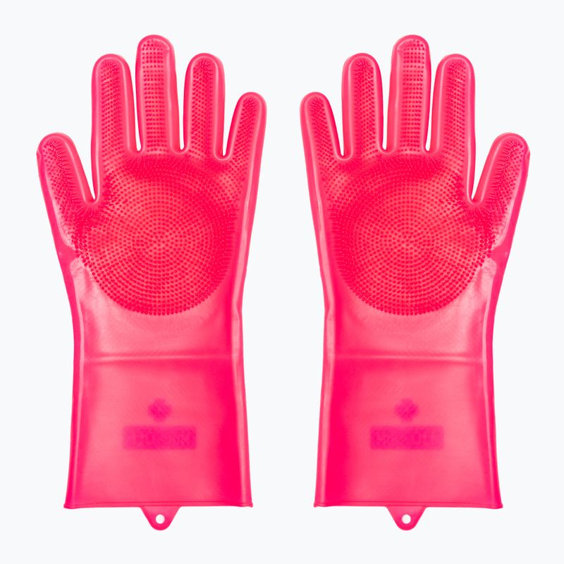 Mănuși pentru curățarea bicicletelor Muc-Off Deep Scrubber Gloves pink 3