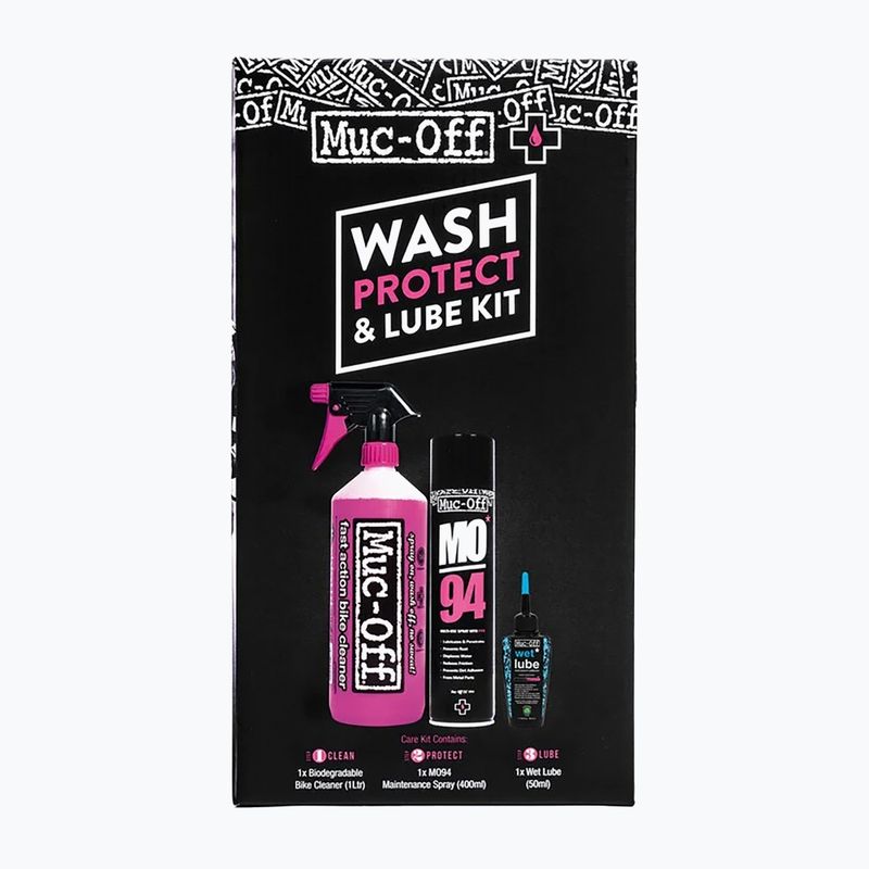 Set pentru îngrijirea bicicletelor Muc-Off Clean, Protect and Lube Kit (Wet Lube)