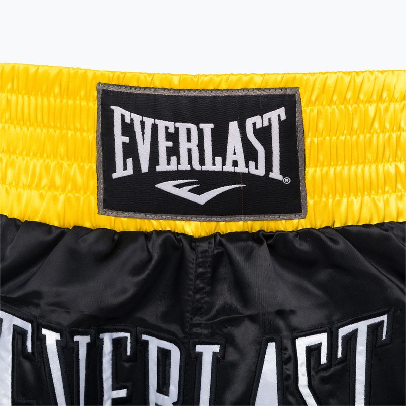 Pantaloni scurți de antrenament EVERLAST Muay Thai negru-galbeni EM6 3