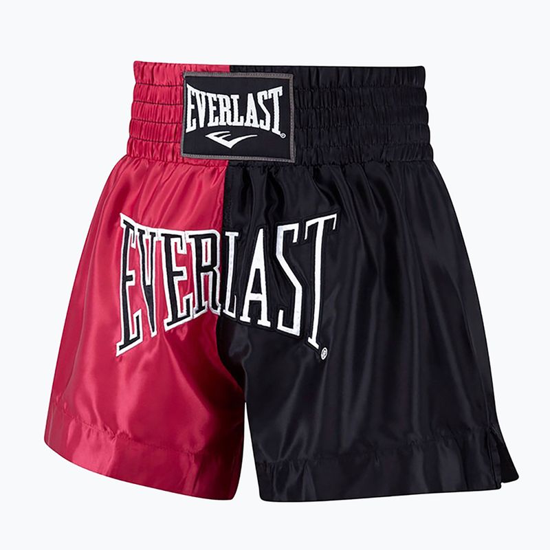 EVERLAST bărbați Muay Thai pantaloni scurți de antrenament negru și roșu EMT7