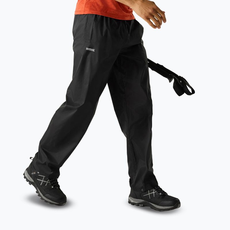 Pantaloni de trekking pentru bărbați REGATTA Pack It Overtrousers black 4