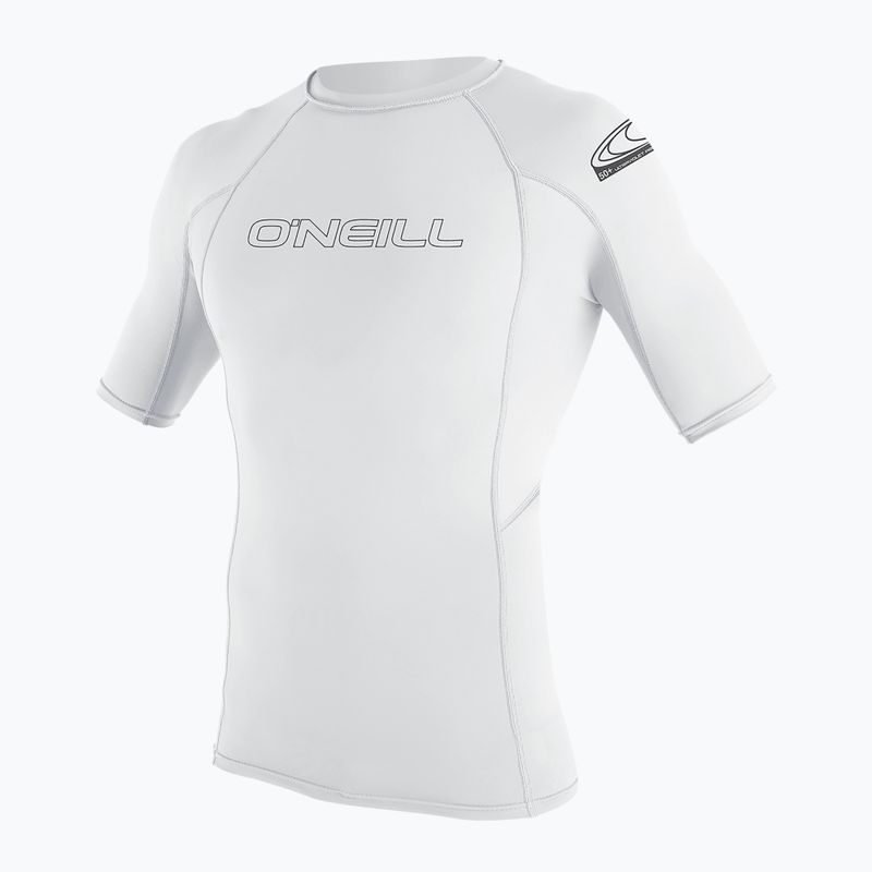 Tricou de înot pentru bărbați O'Neill Basic Skins Rash Guard alb